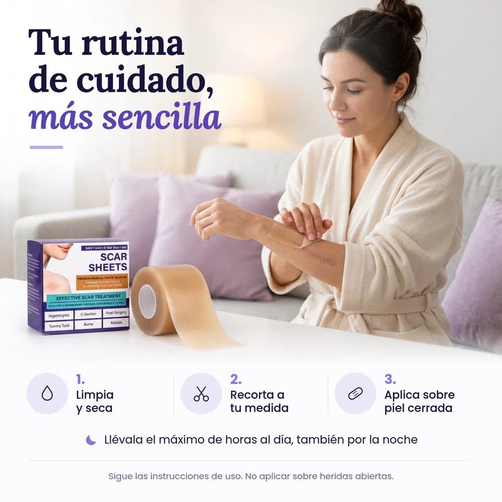 Rutina de uso de la cinta de silicona
